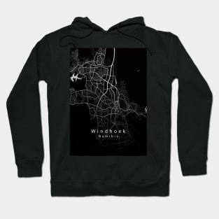 Windhoek Namibia City Map dark Hoodie